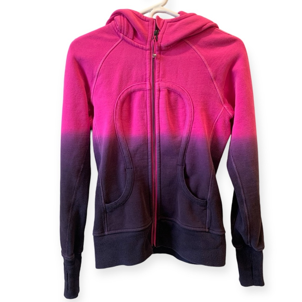Lululemon Special Edition, dip dye purple/pink, women’s size 4 scuba hoodie